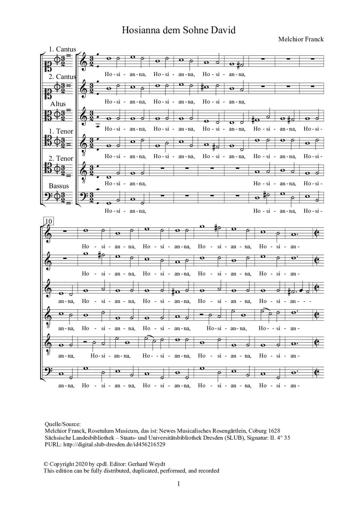Hosianna dem Sohne David a 6 - Page 1