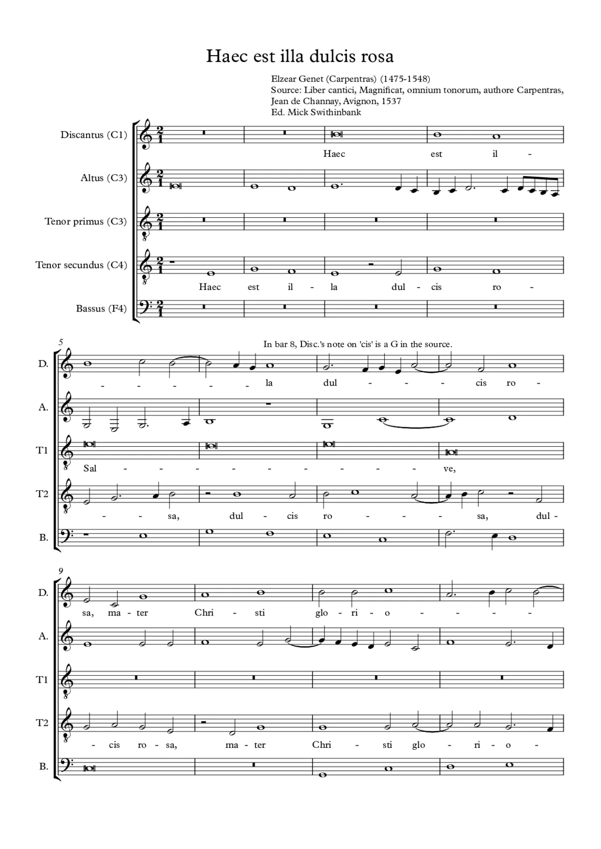 Haec est illa dulcis rosa - Page 1