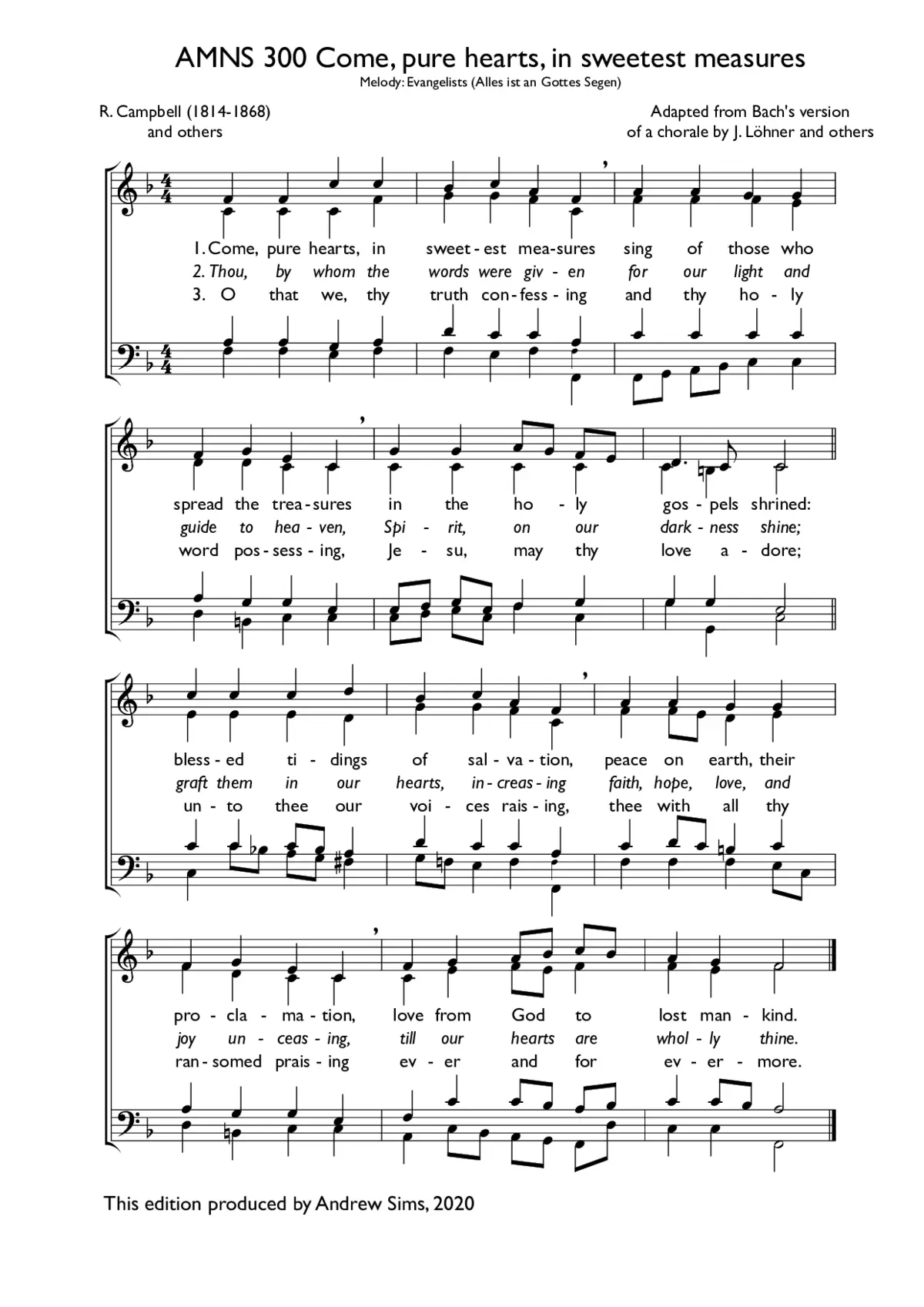 Come, pure hearts, in sweetest measures - Page 1
