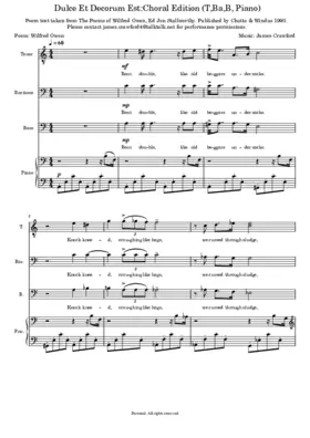 Dulce Et Decorum Est. Choral Edition