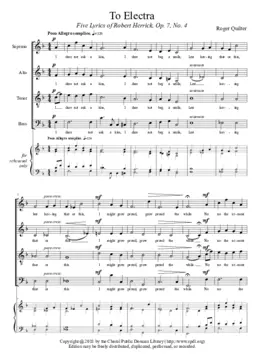 To Electra, Op. 7, No. 4