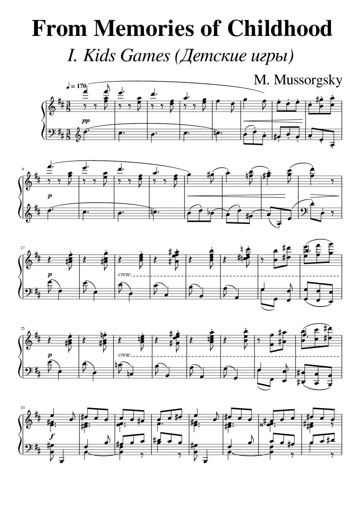 Memories of Childhood - Page 1