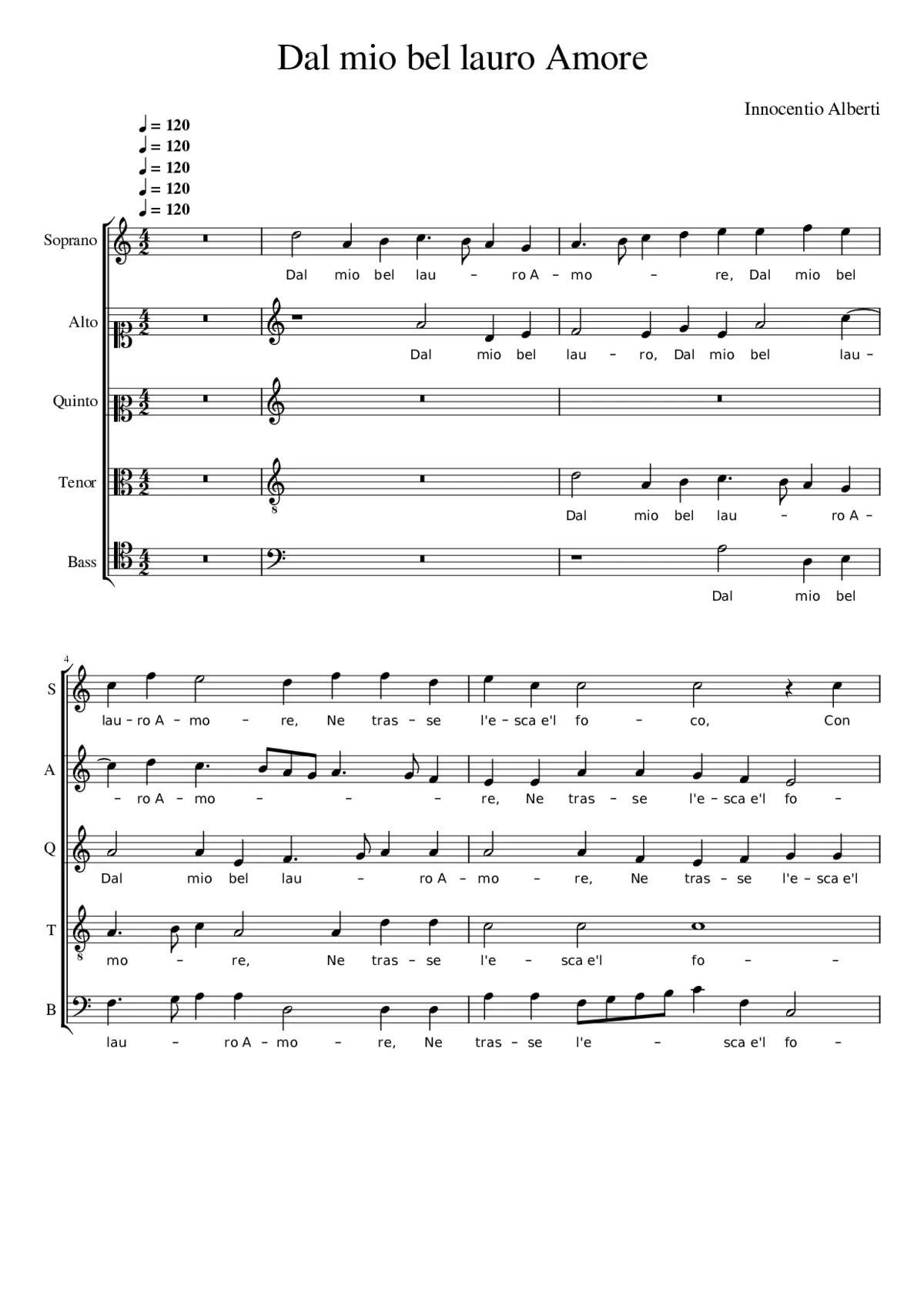 Dal mio bel lauro Amore - Page 1