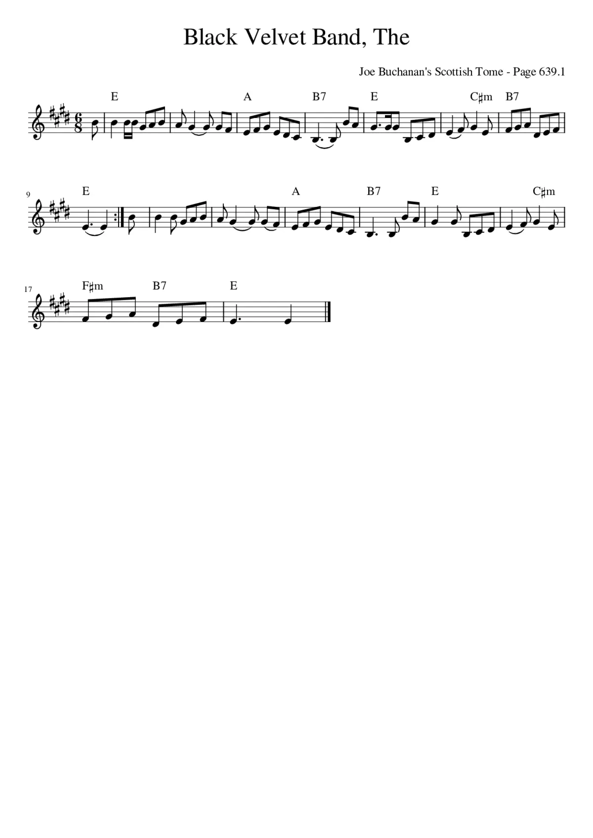 The Black Velvet Band - Page 1