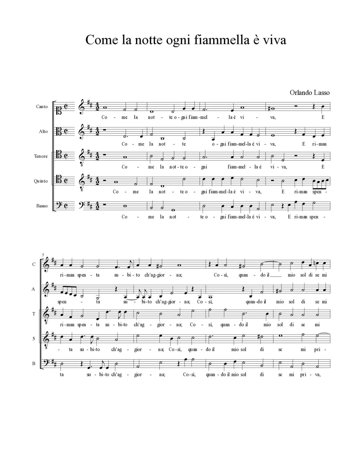Come la notte ogni fiammella - Page 1