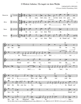 O Elslein liebstes - Es taget vor dem Walde