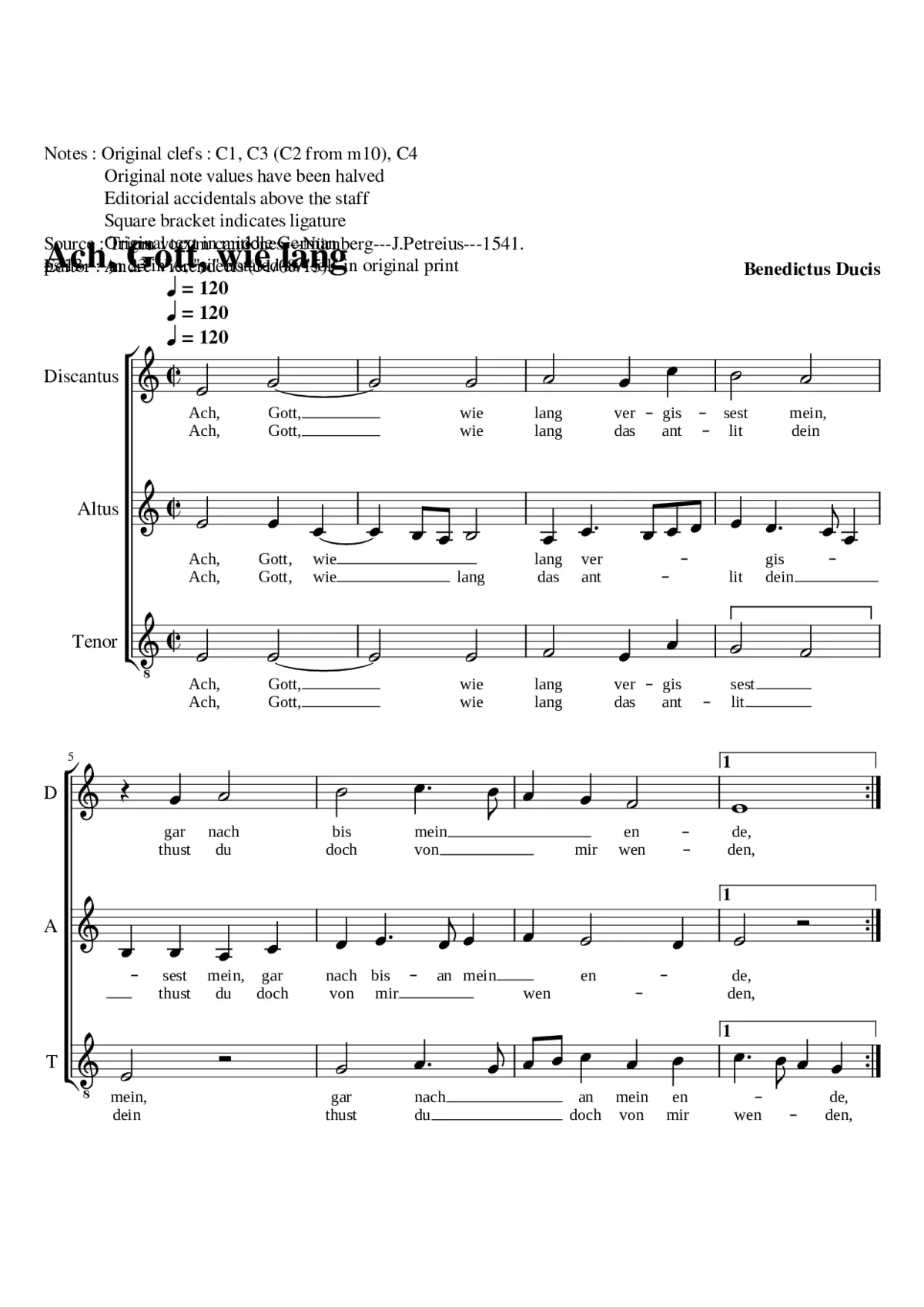 Ach Gott wie lang - Page 1