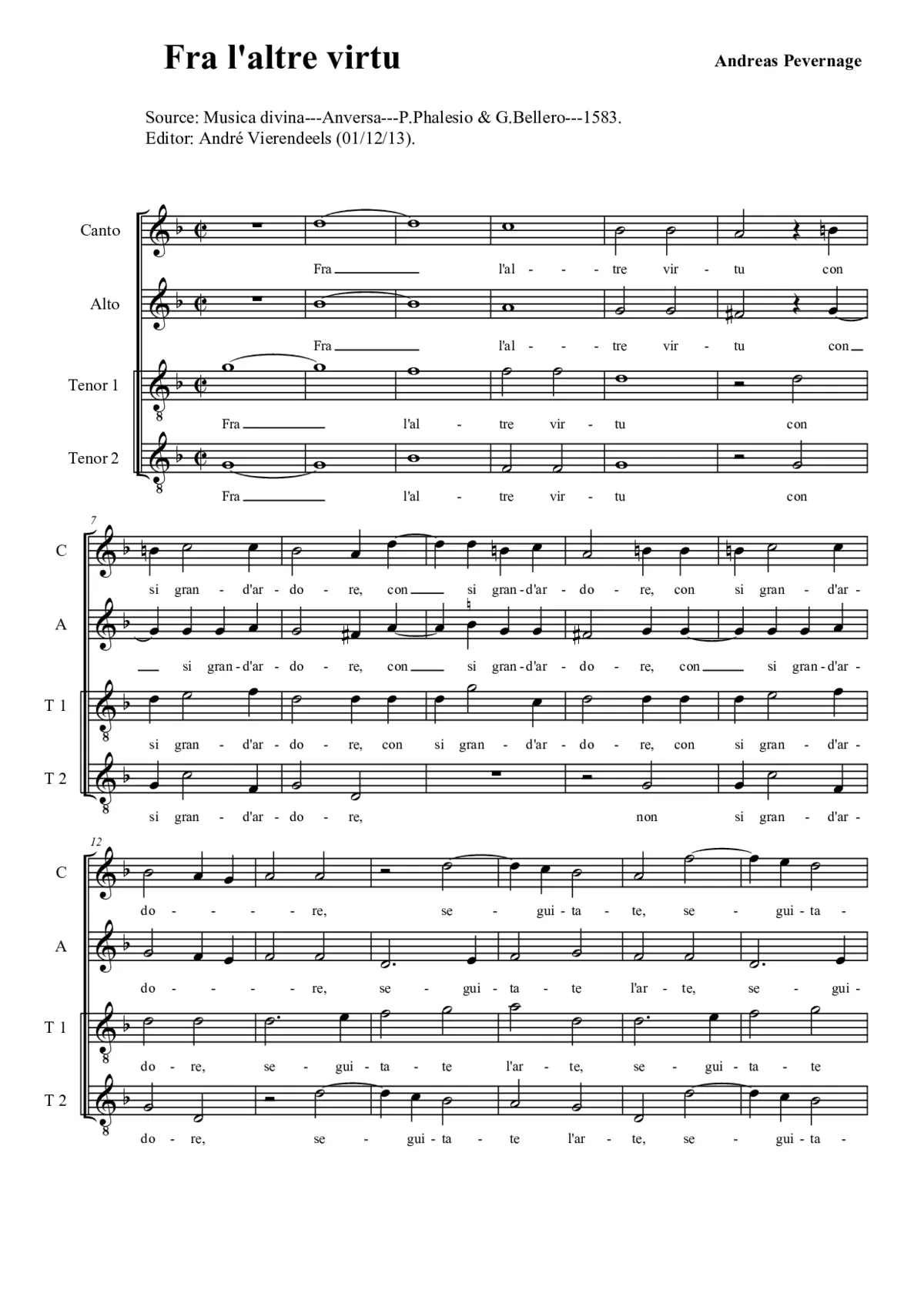 Fra l'altre virtu - Page 1