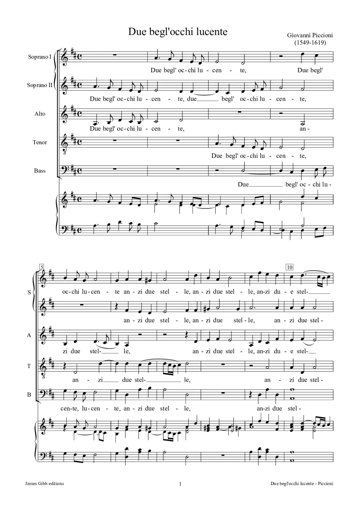 Due begl'occhi lucente - Page 1