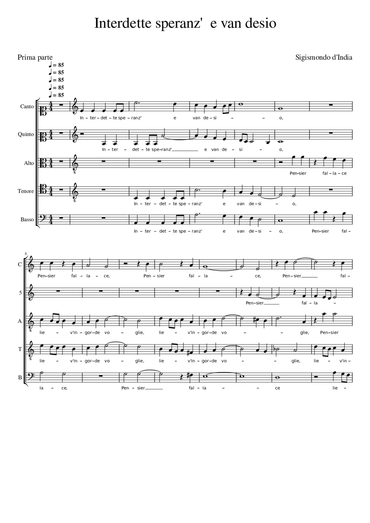 Interdette speranz' e van desio - Page 1