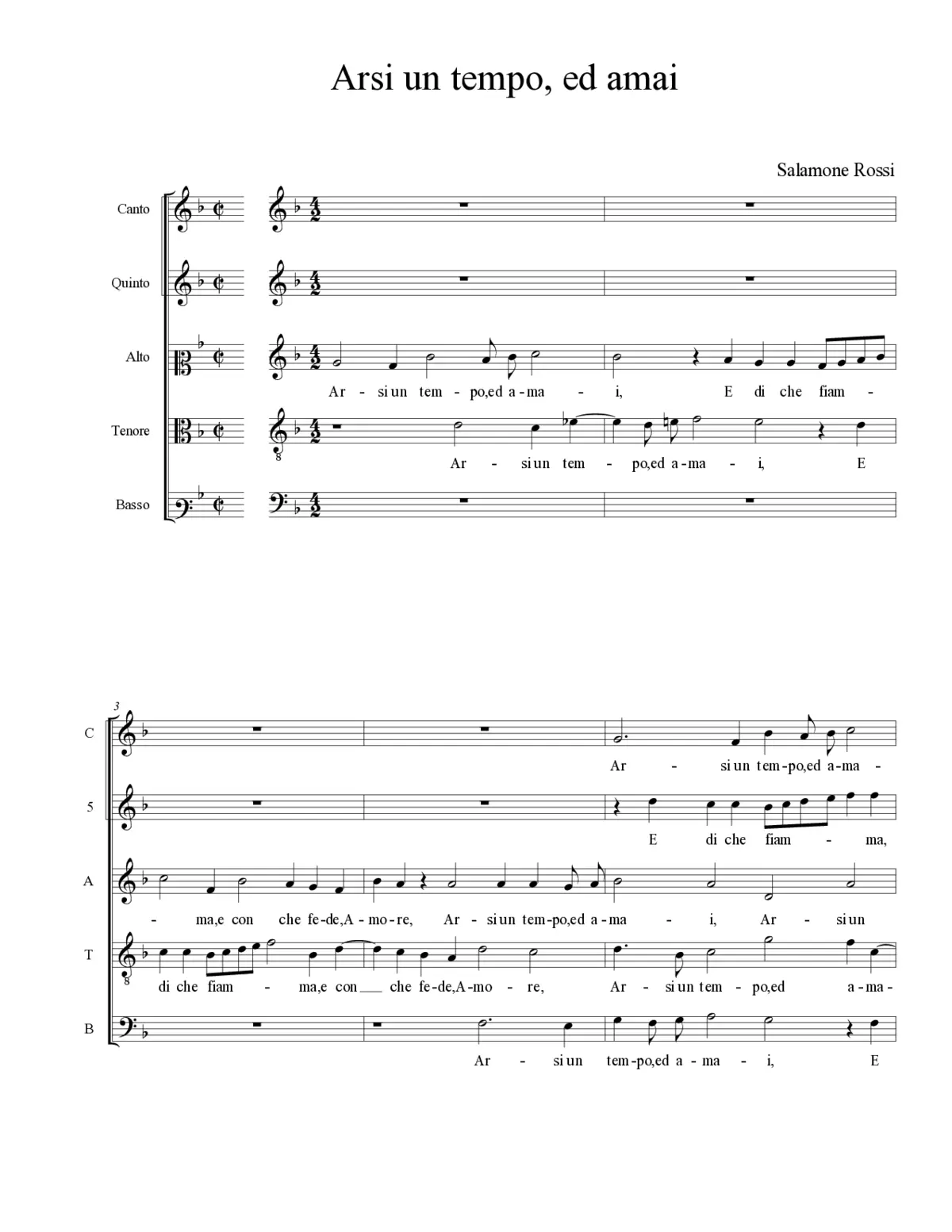 Arsi un tempo, ed amai - Page 1