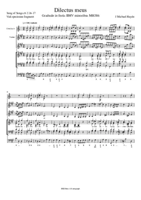 Dilectus meus, MH 386