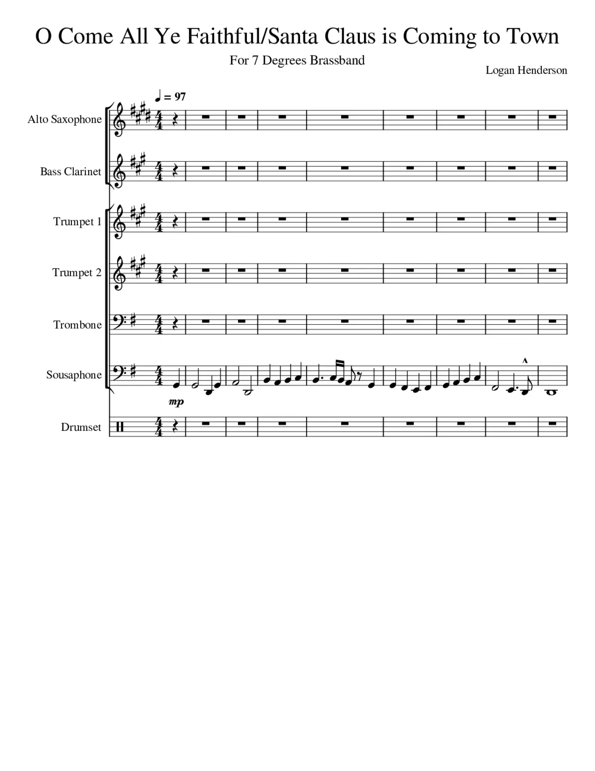 O Come All Ye Faithful/Santa Claus is Coming to Town - Page 1