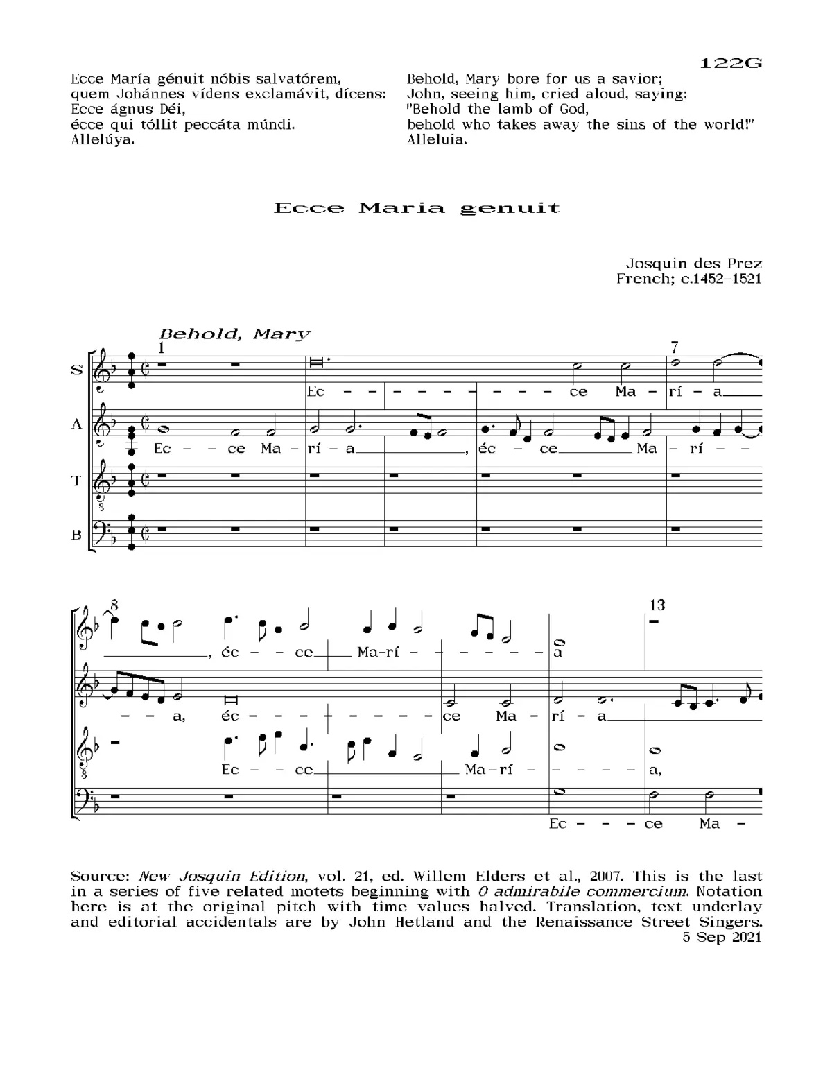 Ecce Maria genuit - Page 1