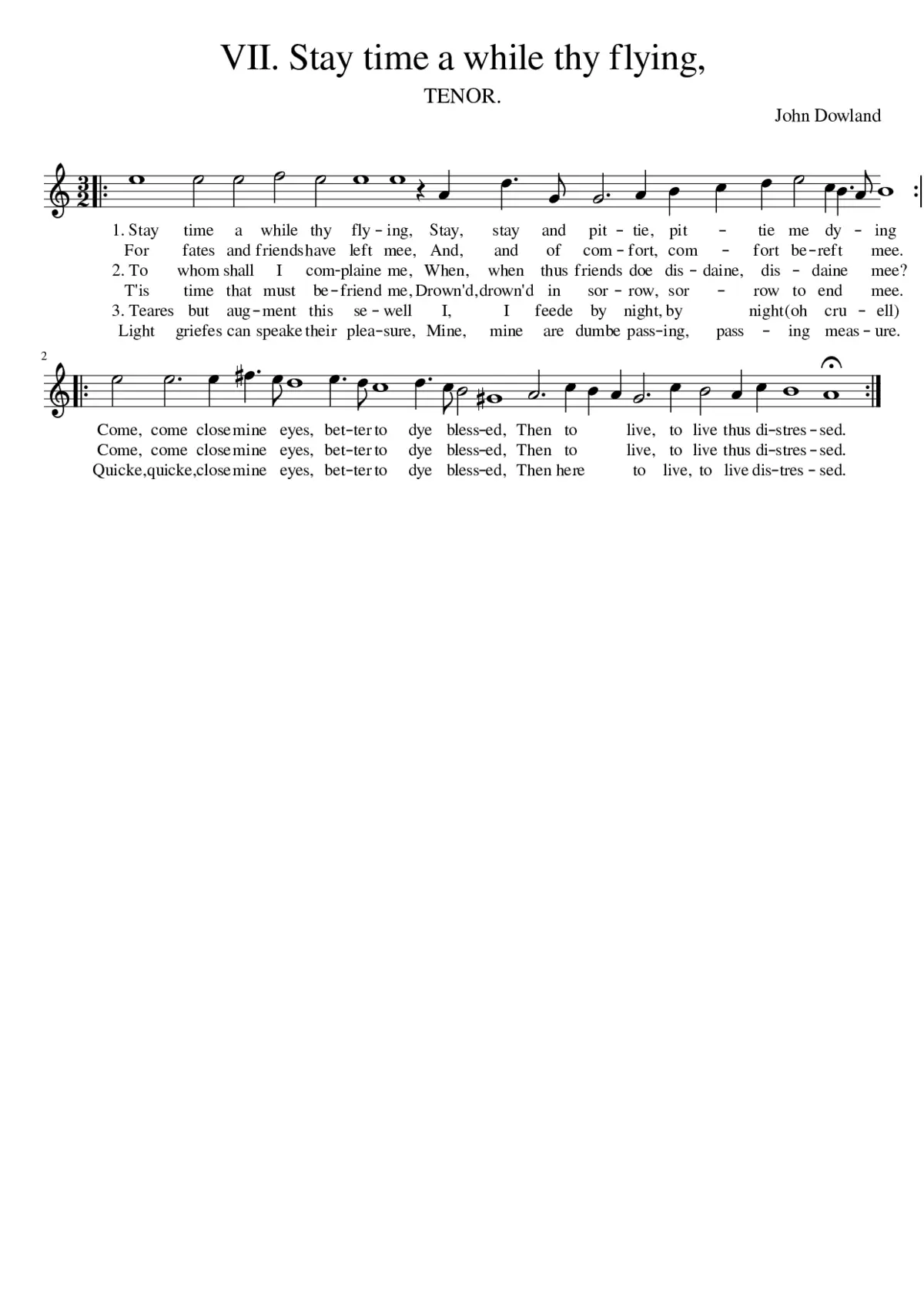 VII. Stay time a while thy flying - Page 1
