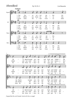 Abendlied: Die Sonne sinket nieder, Op. 85, No. 5