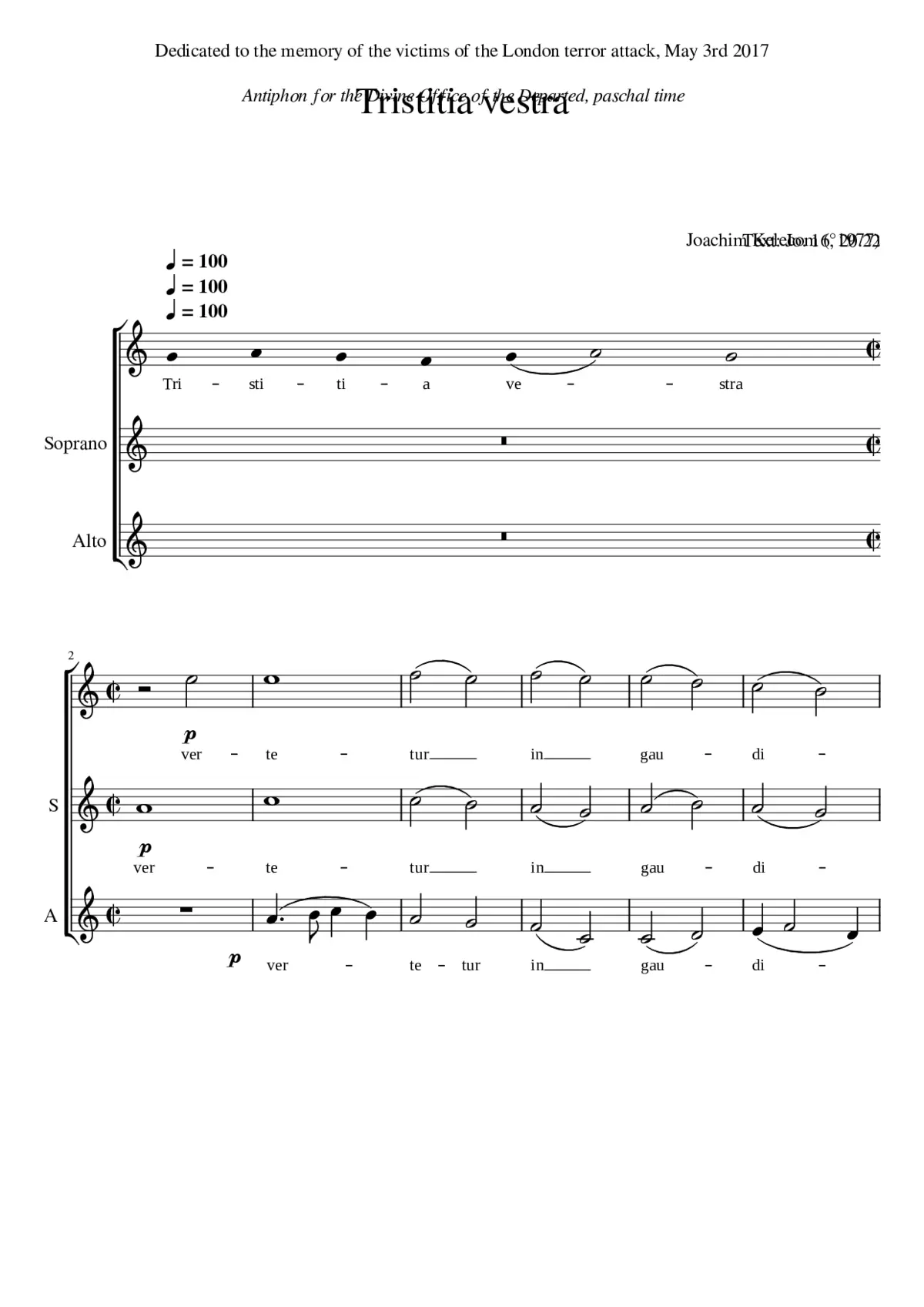 Tristitia vestra - Page 1