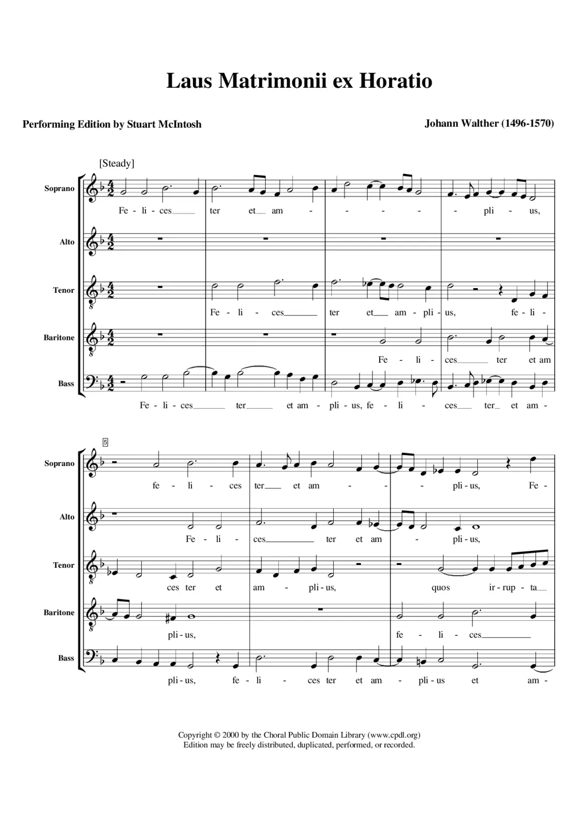 Laus Matrimonii ex Horatio (Felices ter) - Page 1