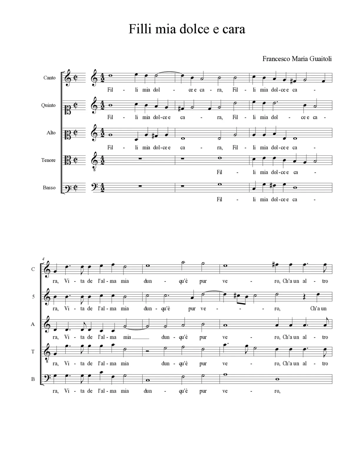 Filli mia dolce e cara - Page 1