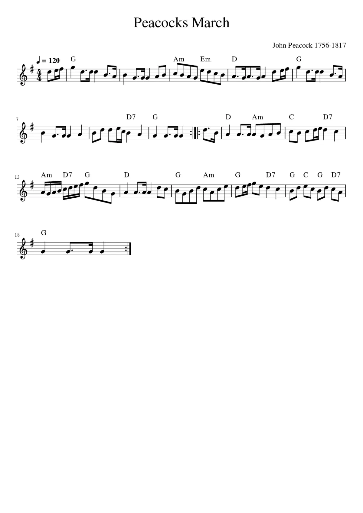 Peacocks March - Page 1