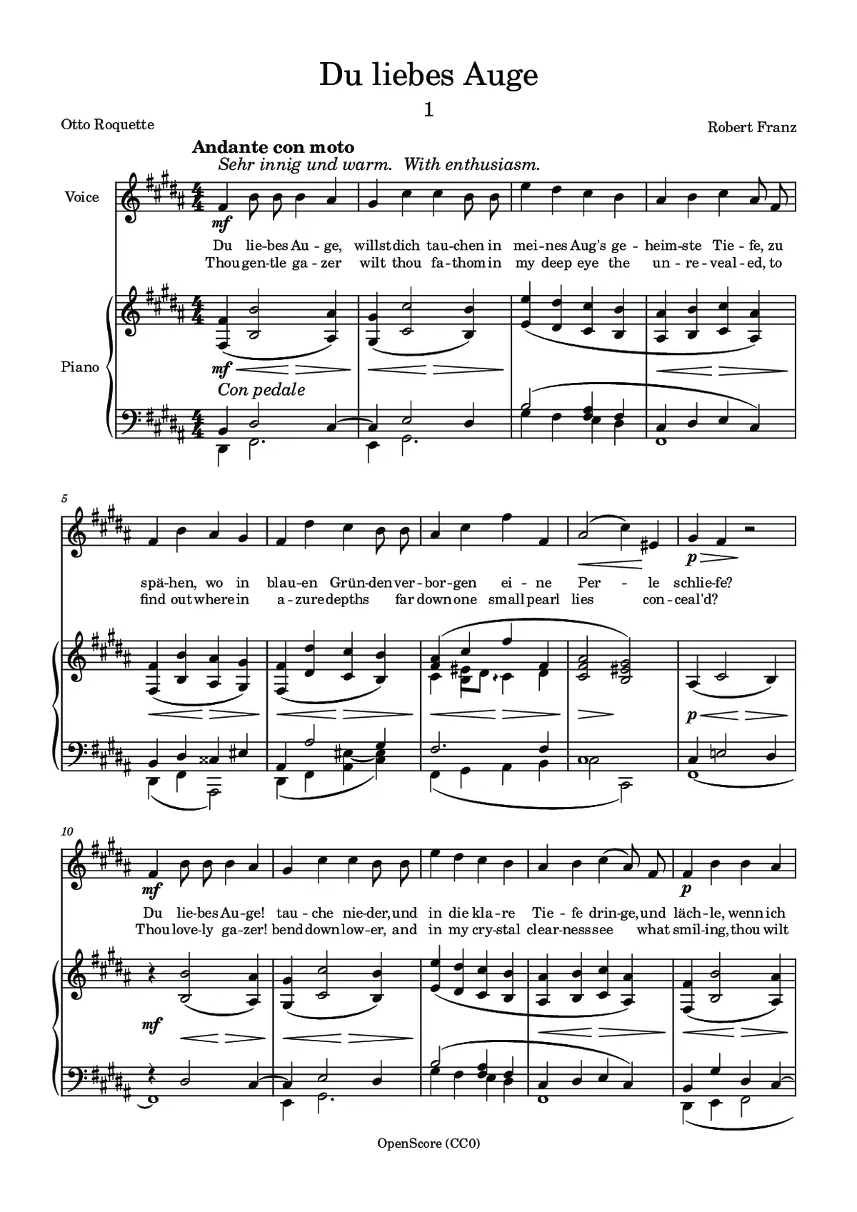 Du liebes Auge - Page 1