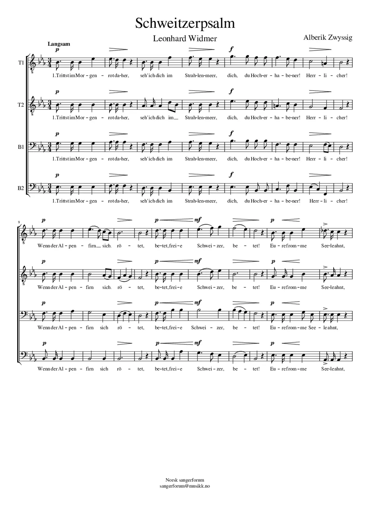 Schweitzerpsalm - Page 1