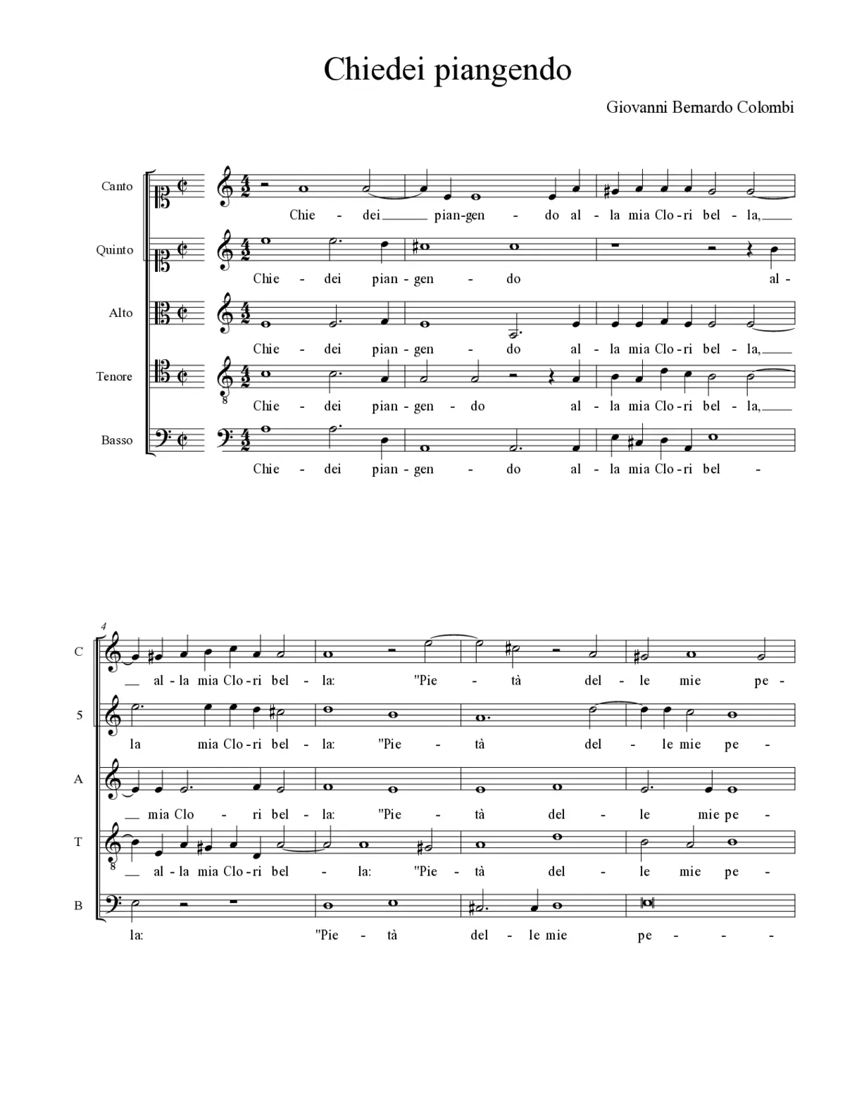 Chiedei piangendo - Page 1