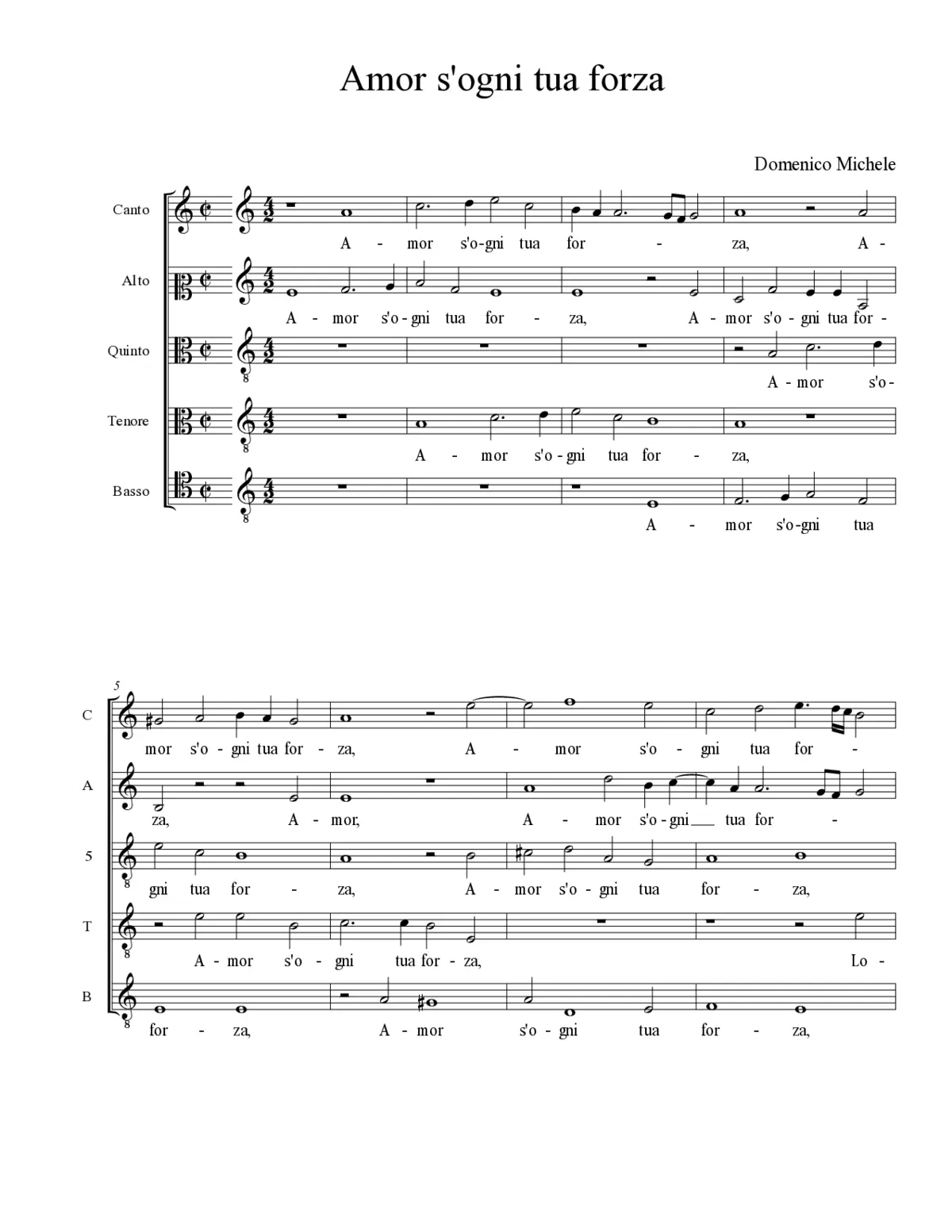 Amor s'ogni tua forza - Page 1