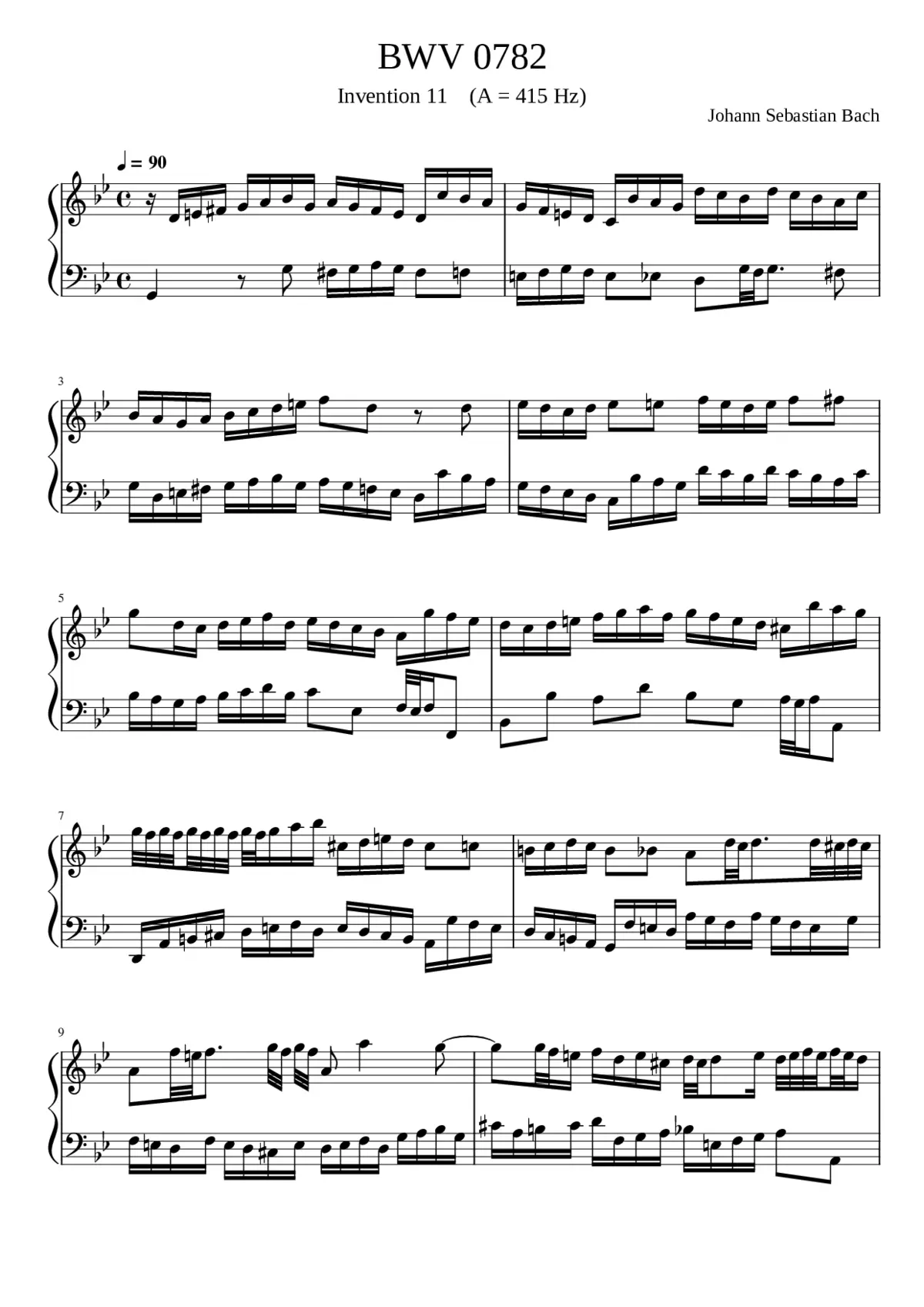 Invention in G minor BWV 782 - Page 1