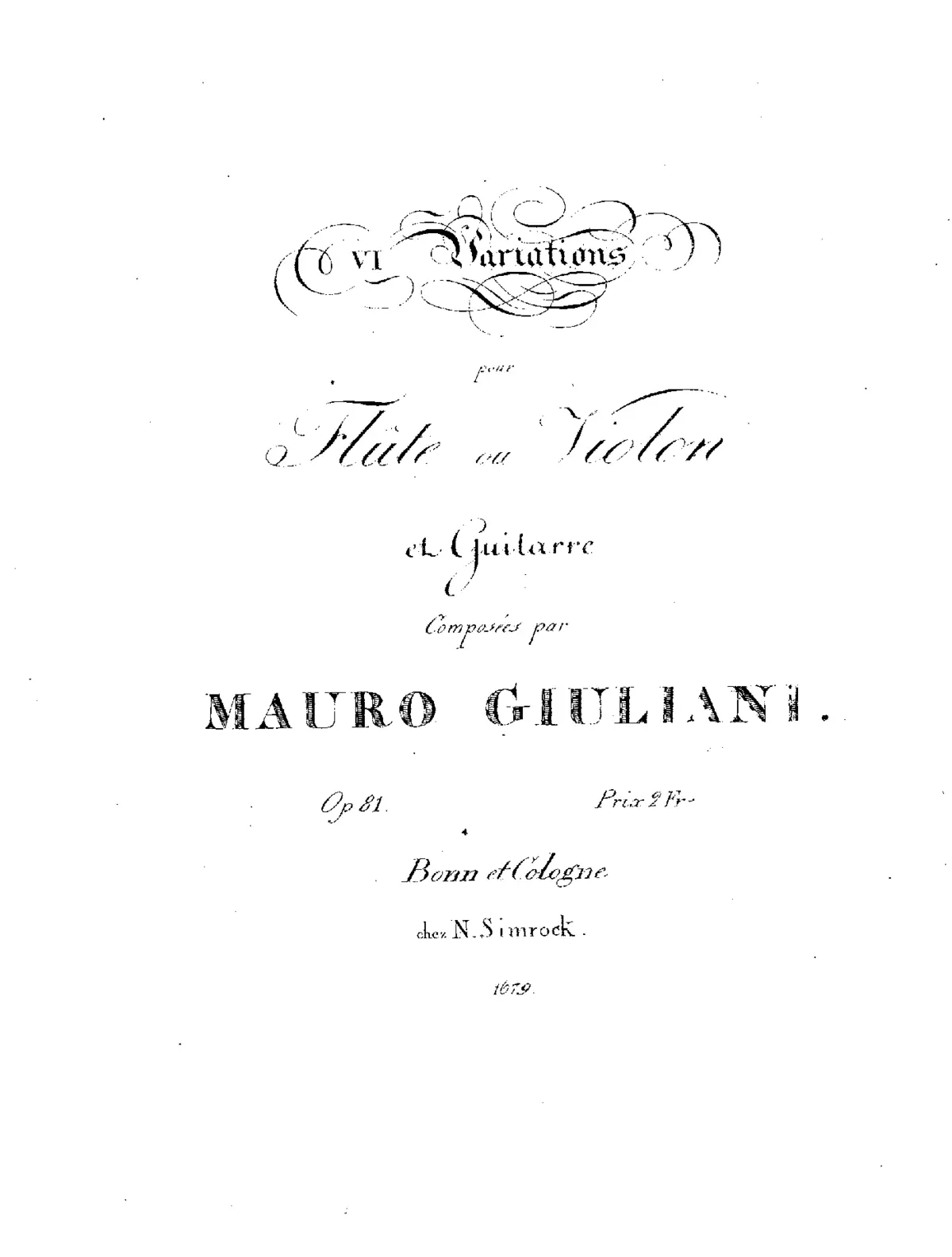 6 Variations for Flute (or Violin) and Guitar - Page 1
