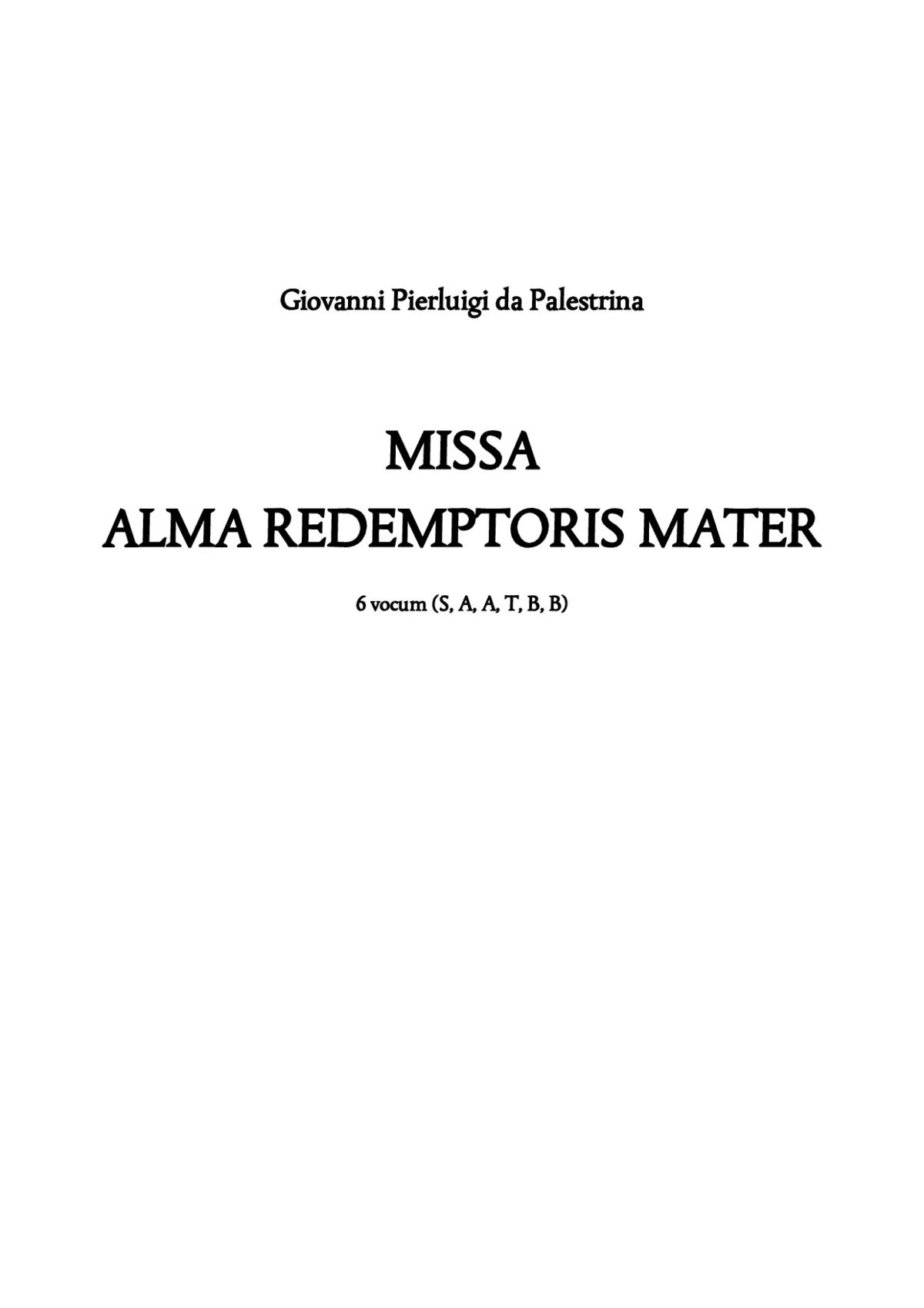 Missa Alma Redemptoris mater - Page 1