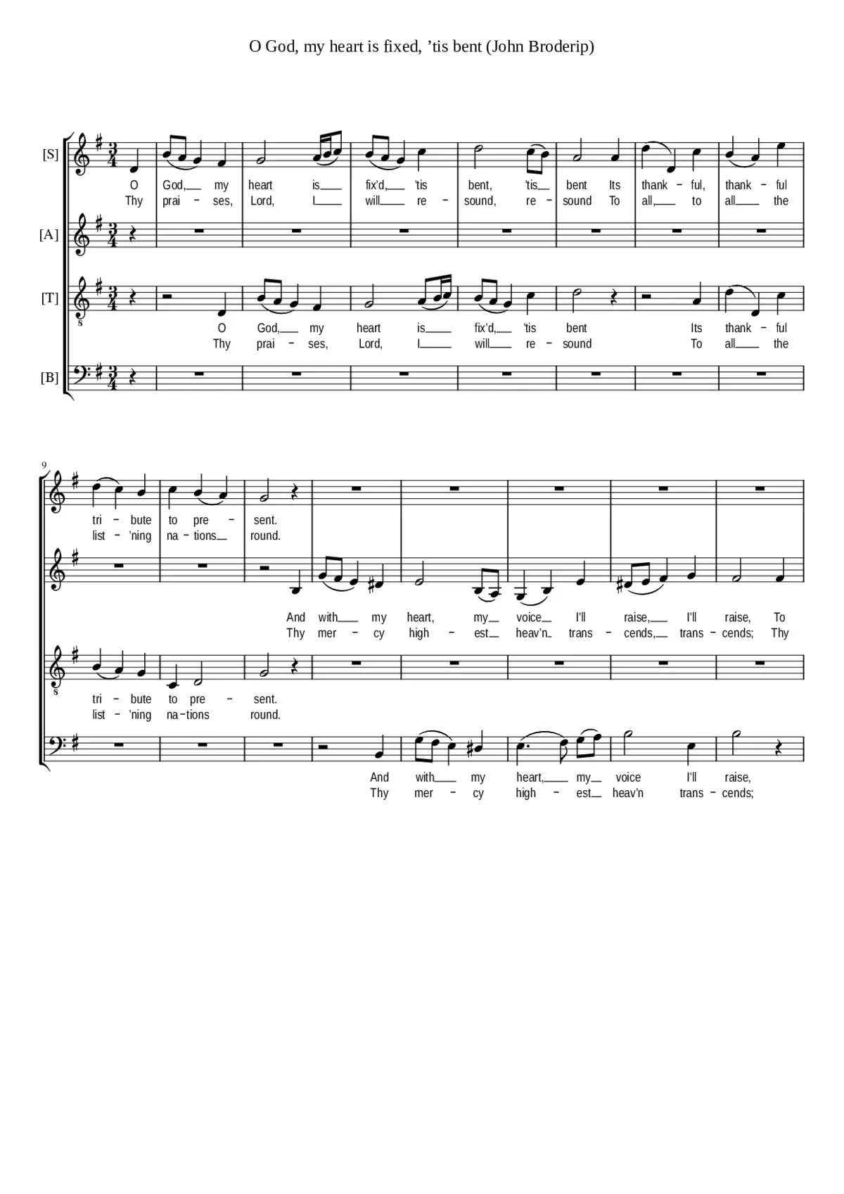 O God my heart is fixed 'tis bent - Page 1