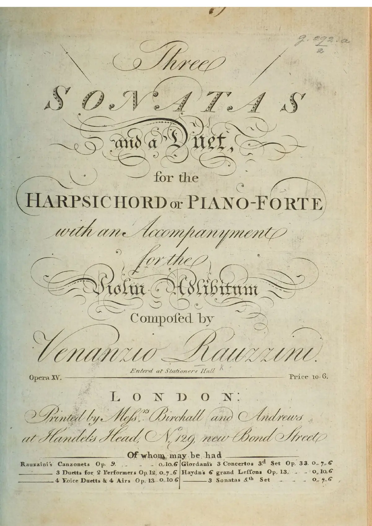 3 Sonatas and a Keyboard Duet - Page 1
