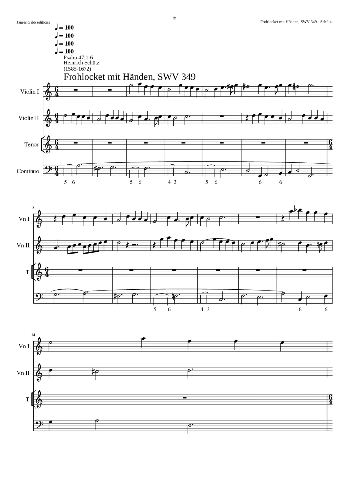 Frohlocket mit Händen SWV 349 - Page 1