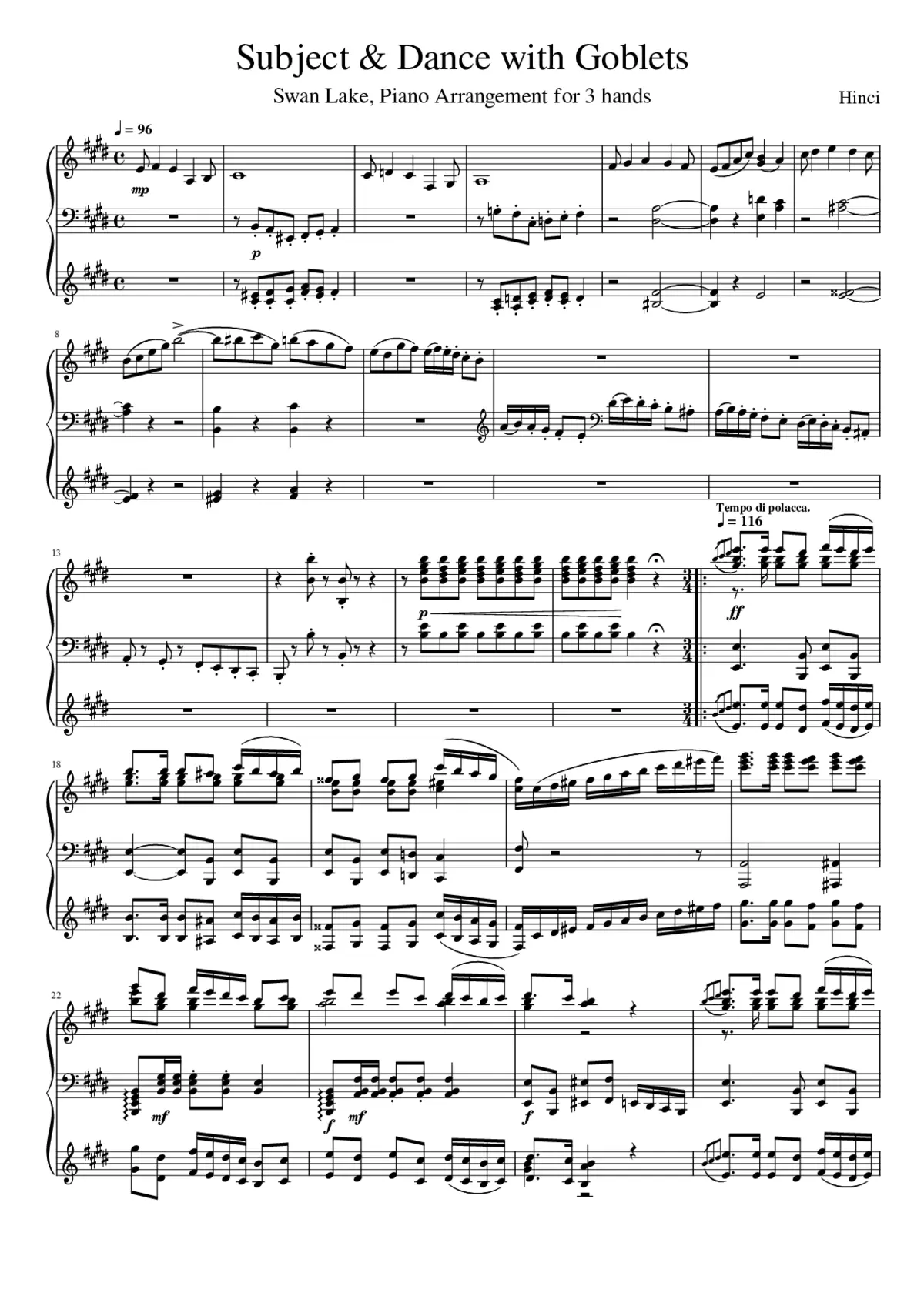 Swan Lake (ballet) Op.20 - Page 1