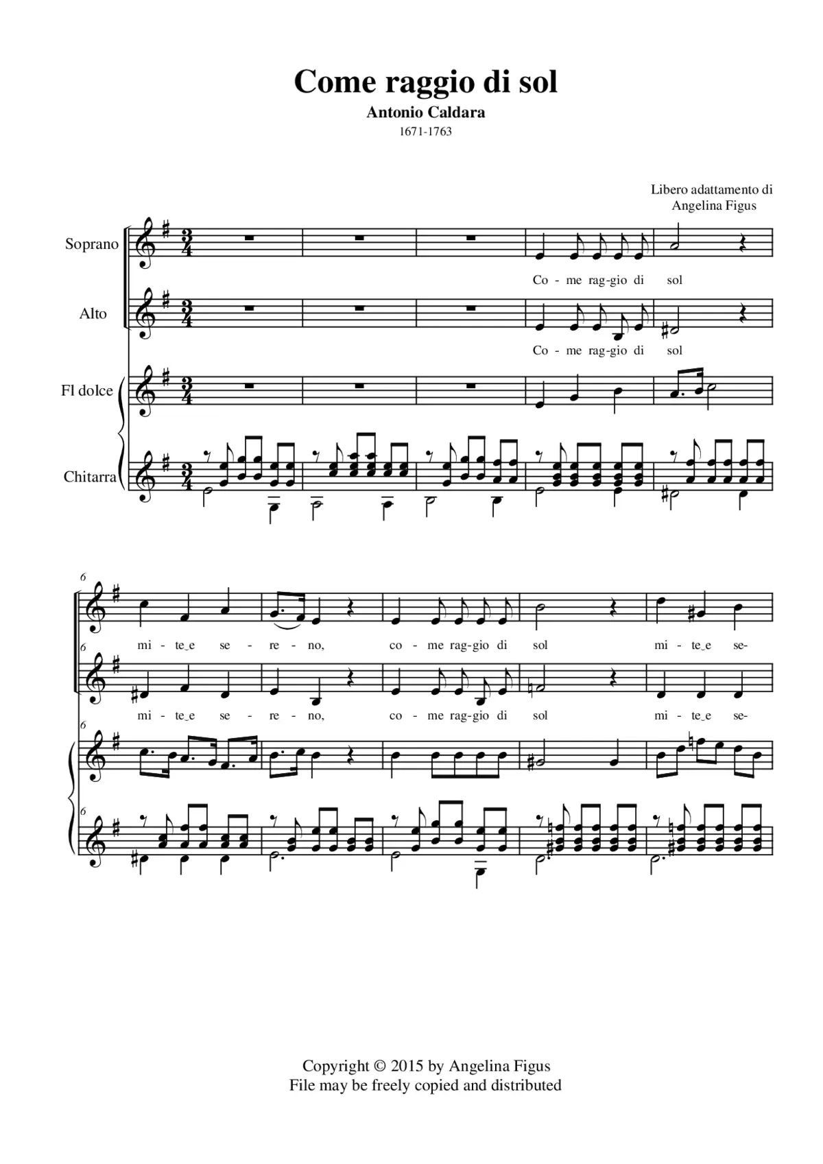 Come raggio di sol - Page 1