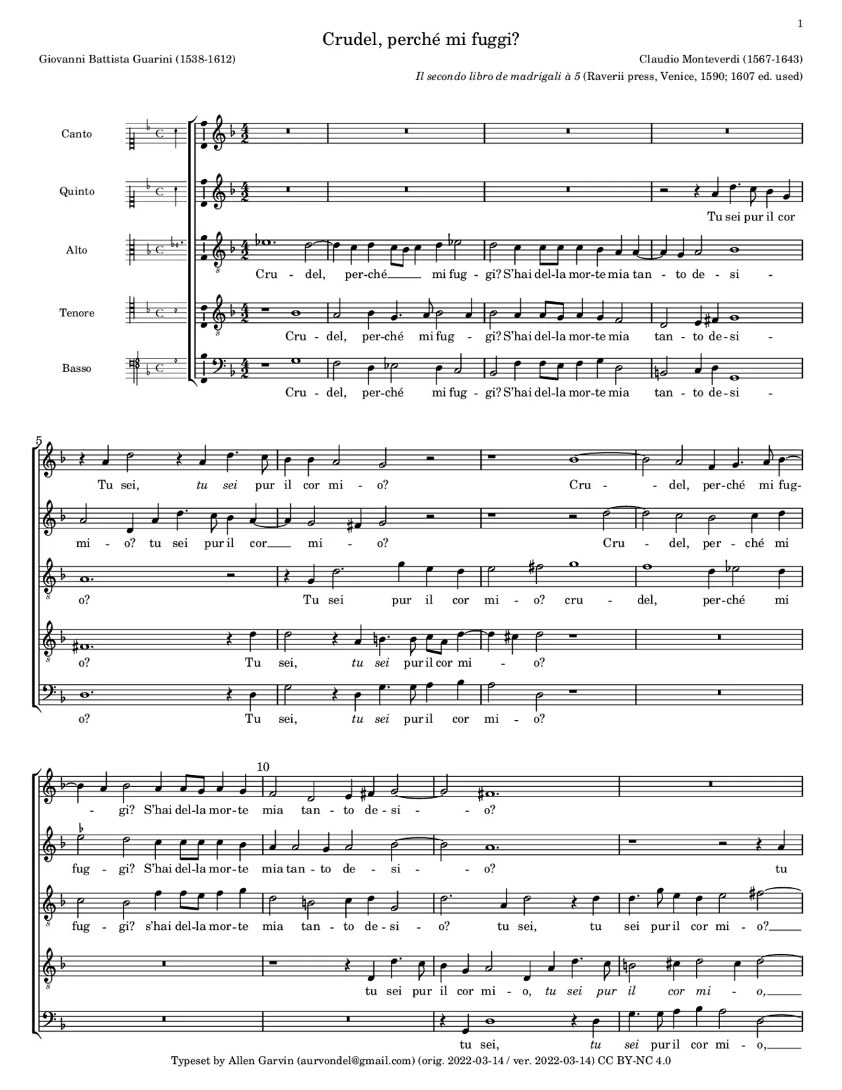 Crudel, perché mi fuggi? - Page 1