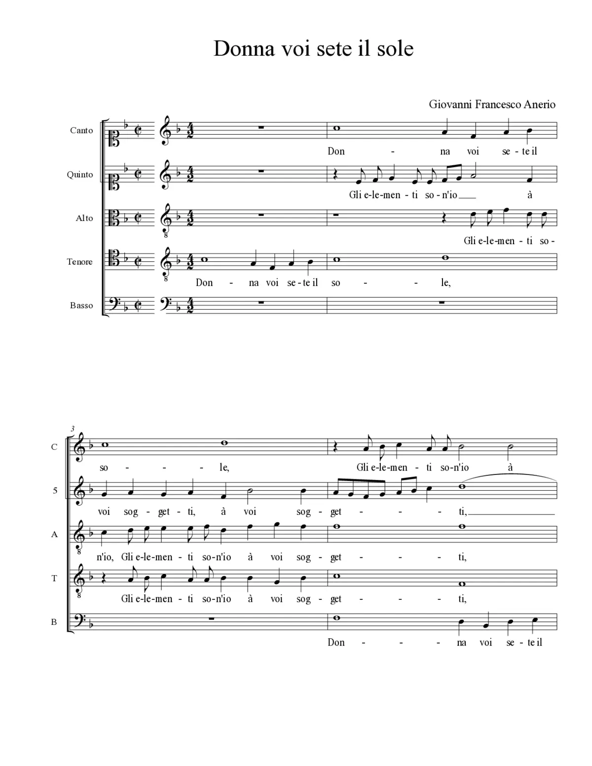 Donna voi sete il sole - Page 1