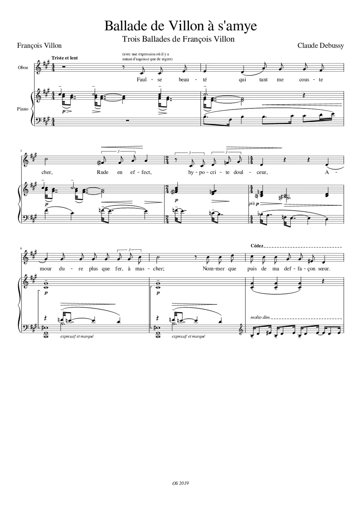 3 Ballades de François Villon - Page 1