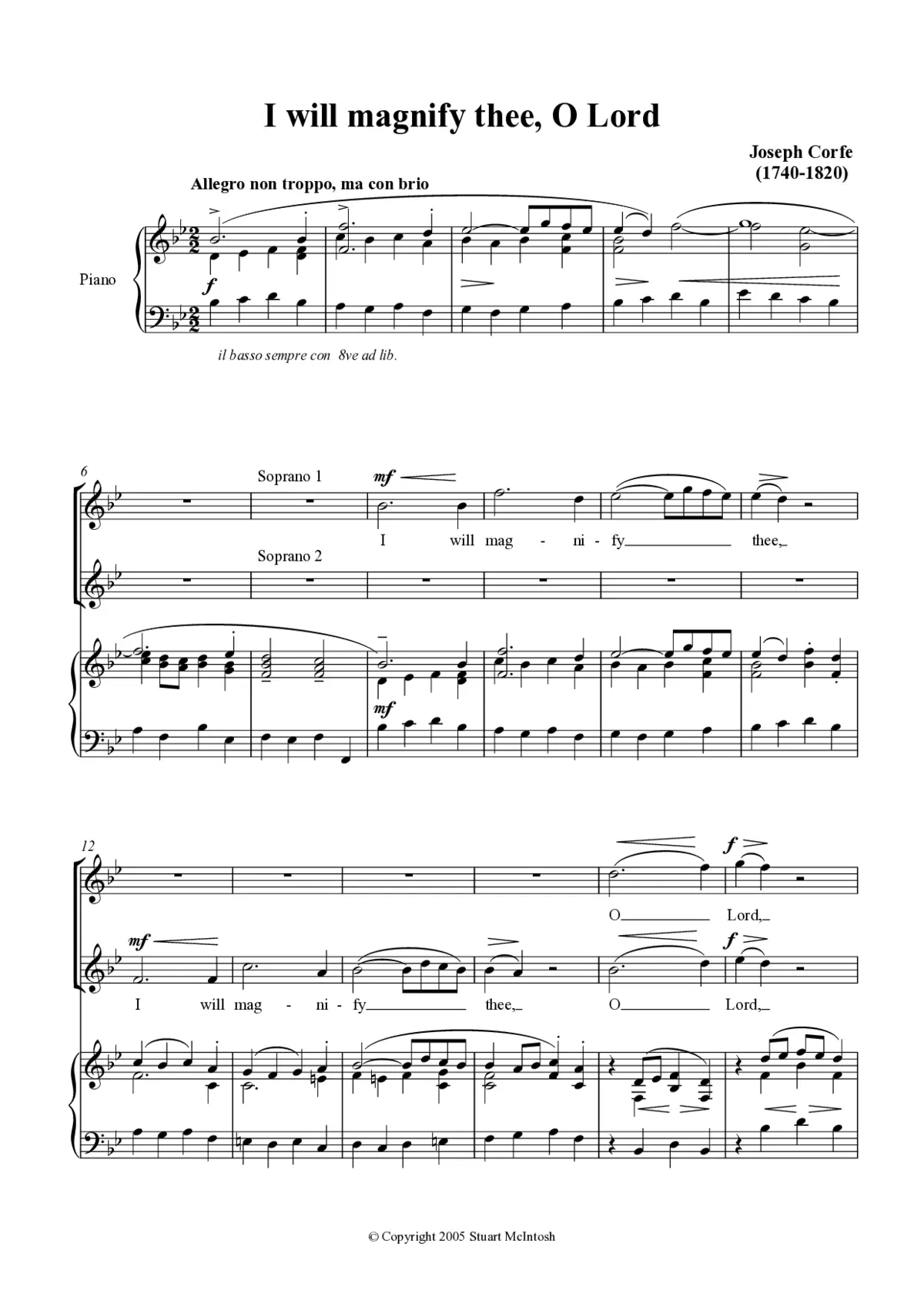 I will magnify thee, O Lord - Page 1