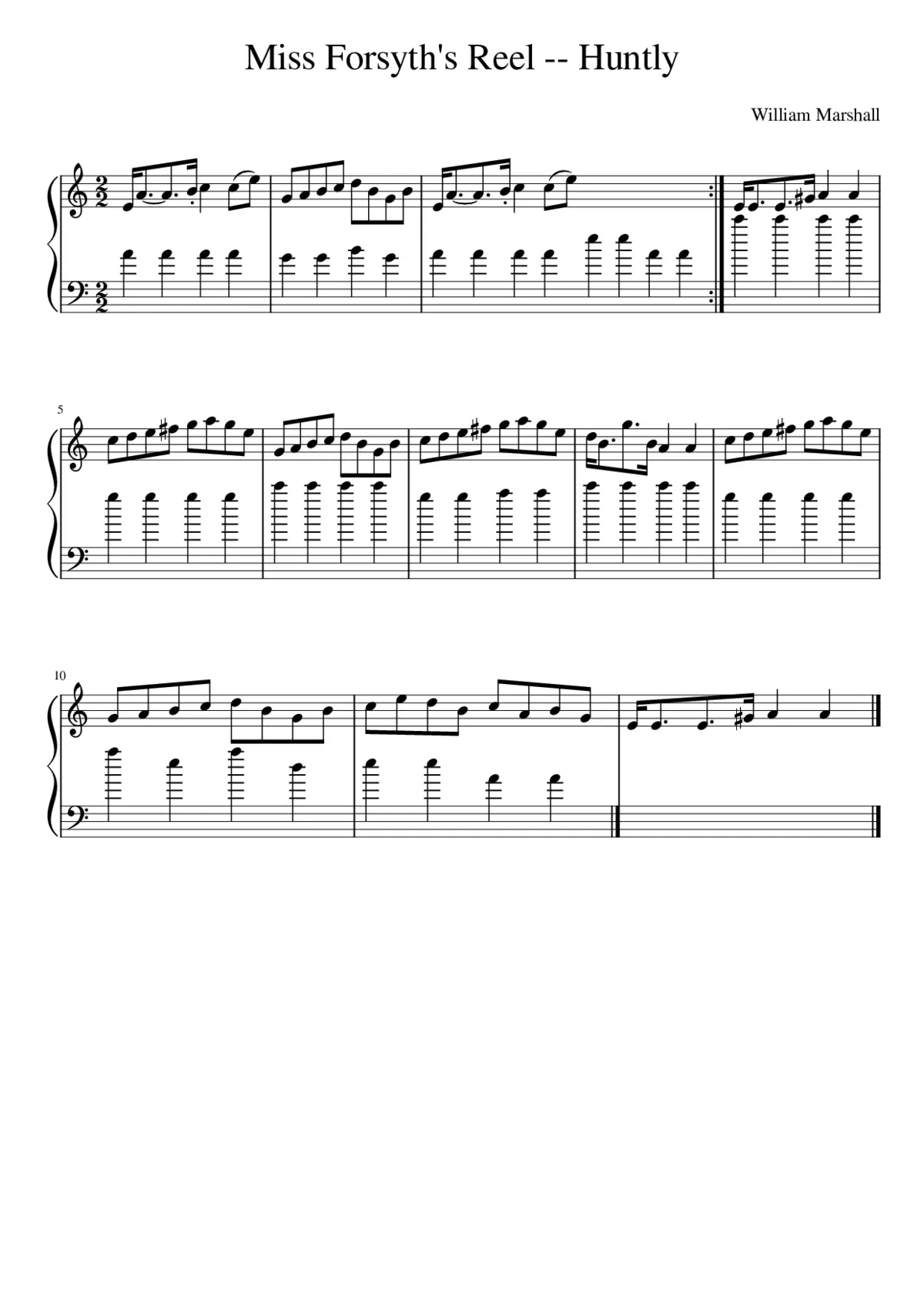 Miss Forsyth's Reel -- Huntly - Page 1