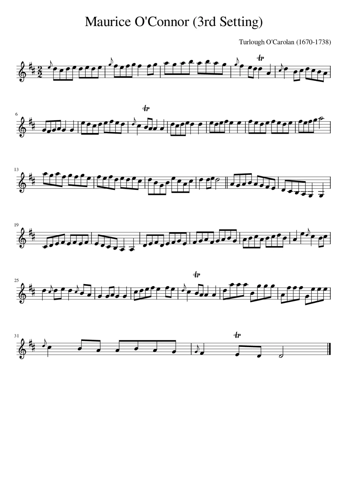 Maurice O'Connor (3rd Setting) - Page 1