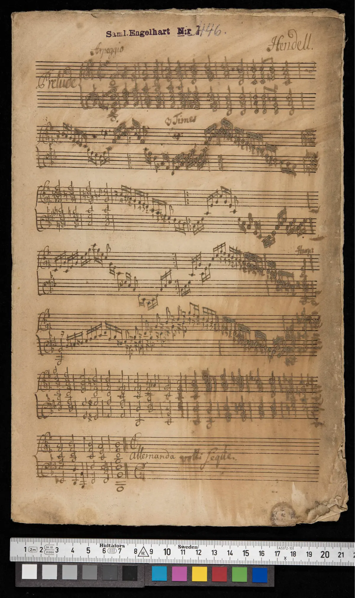 3 Harpsichord Pieces, S-L Saml.Engelhart 446 - Page 1