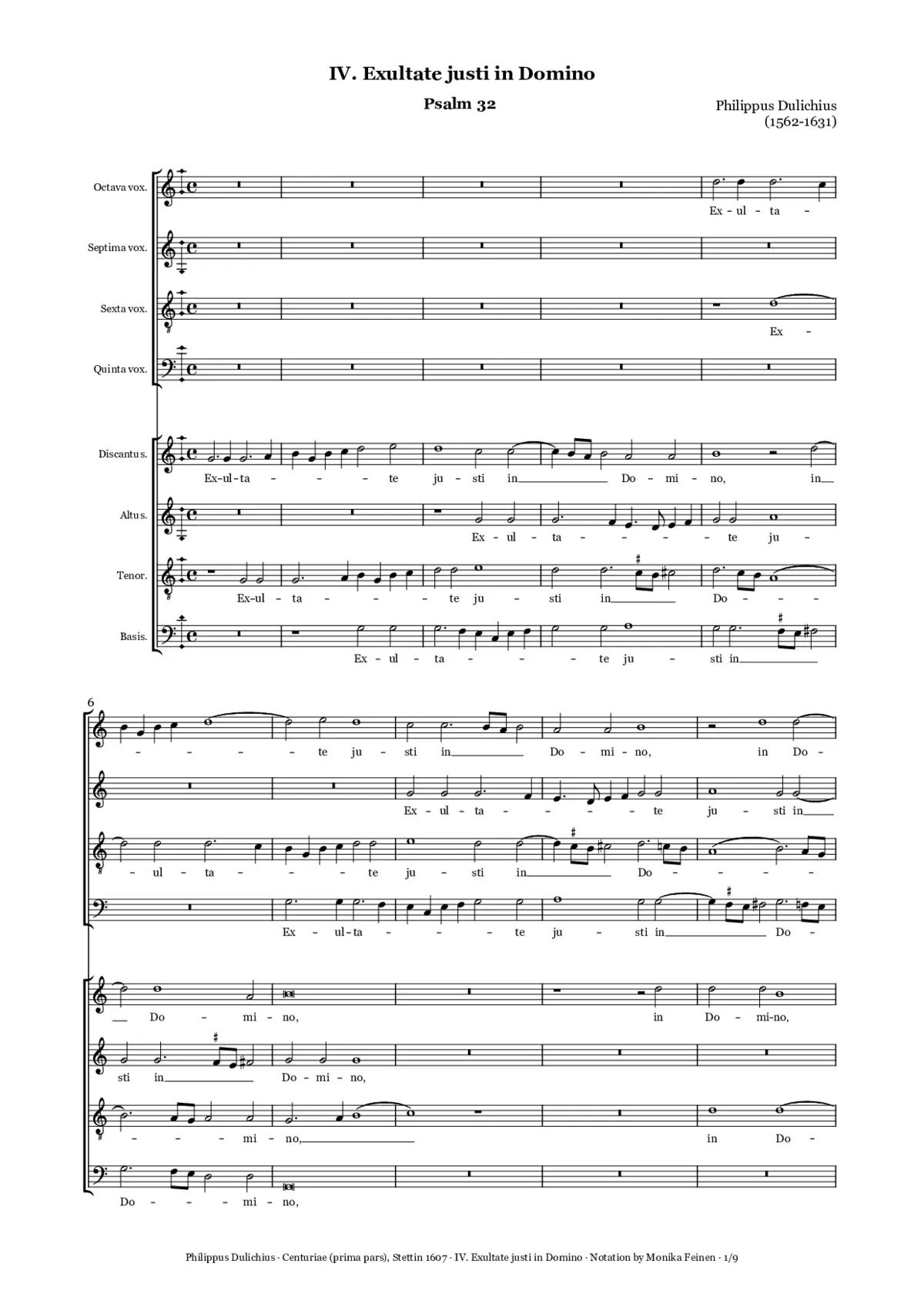 Exultate justi in Domino - Page 1