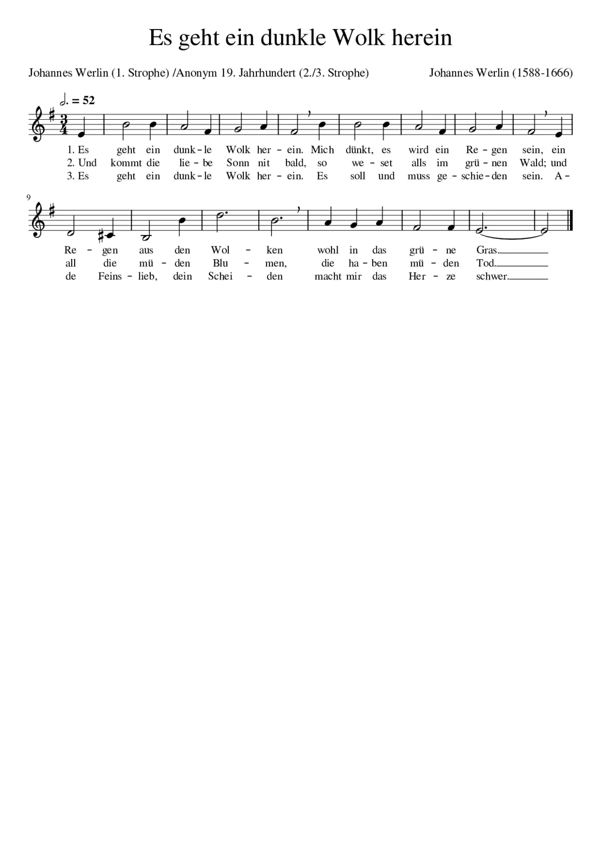 Es geht ein dunkle Wolk herein - Page 1