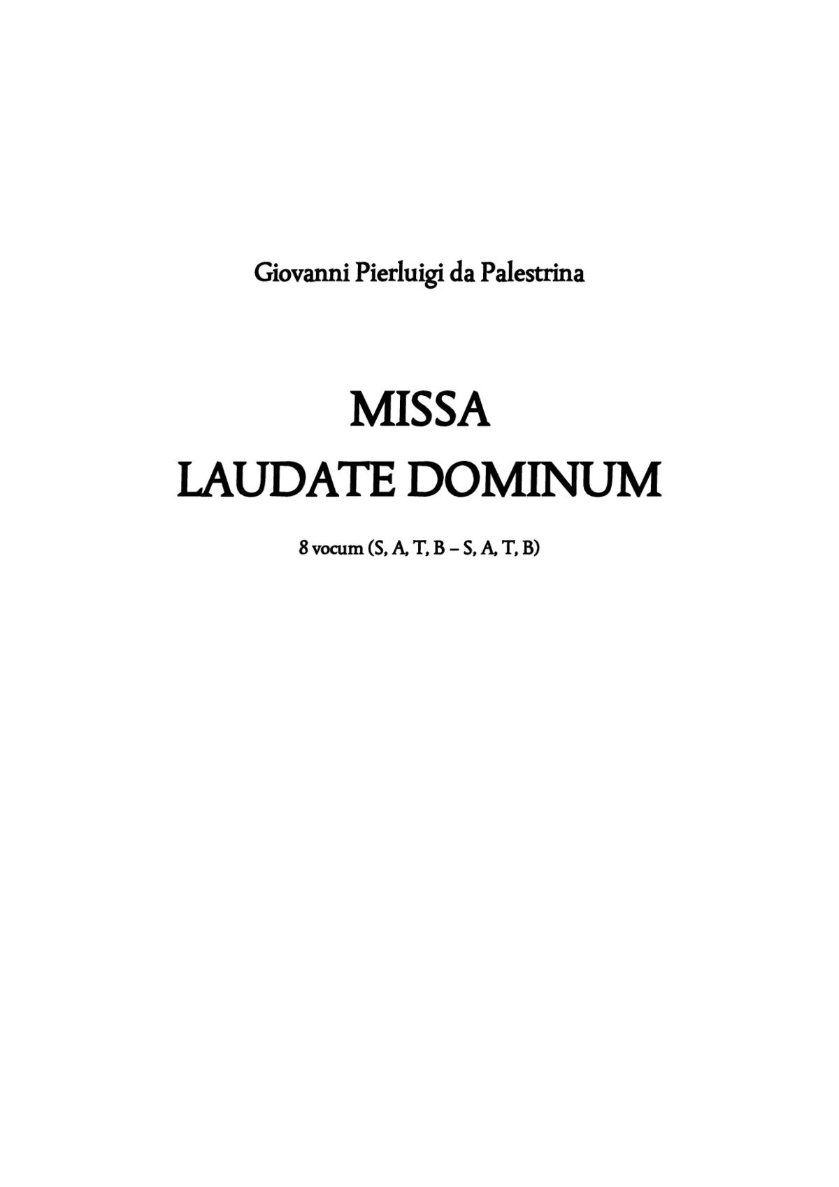 Missa Laudate Dominum - Page 1