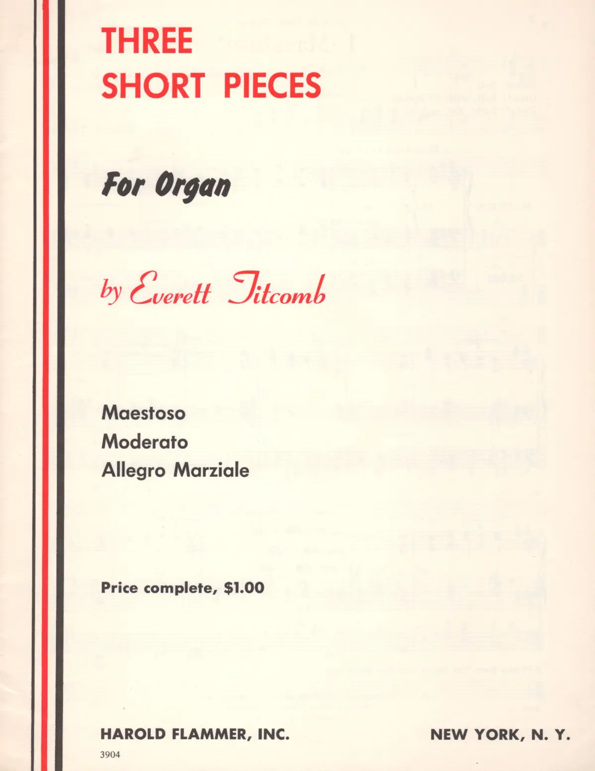 3 Short Pieces for Organ - Page 1
