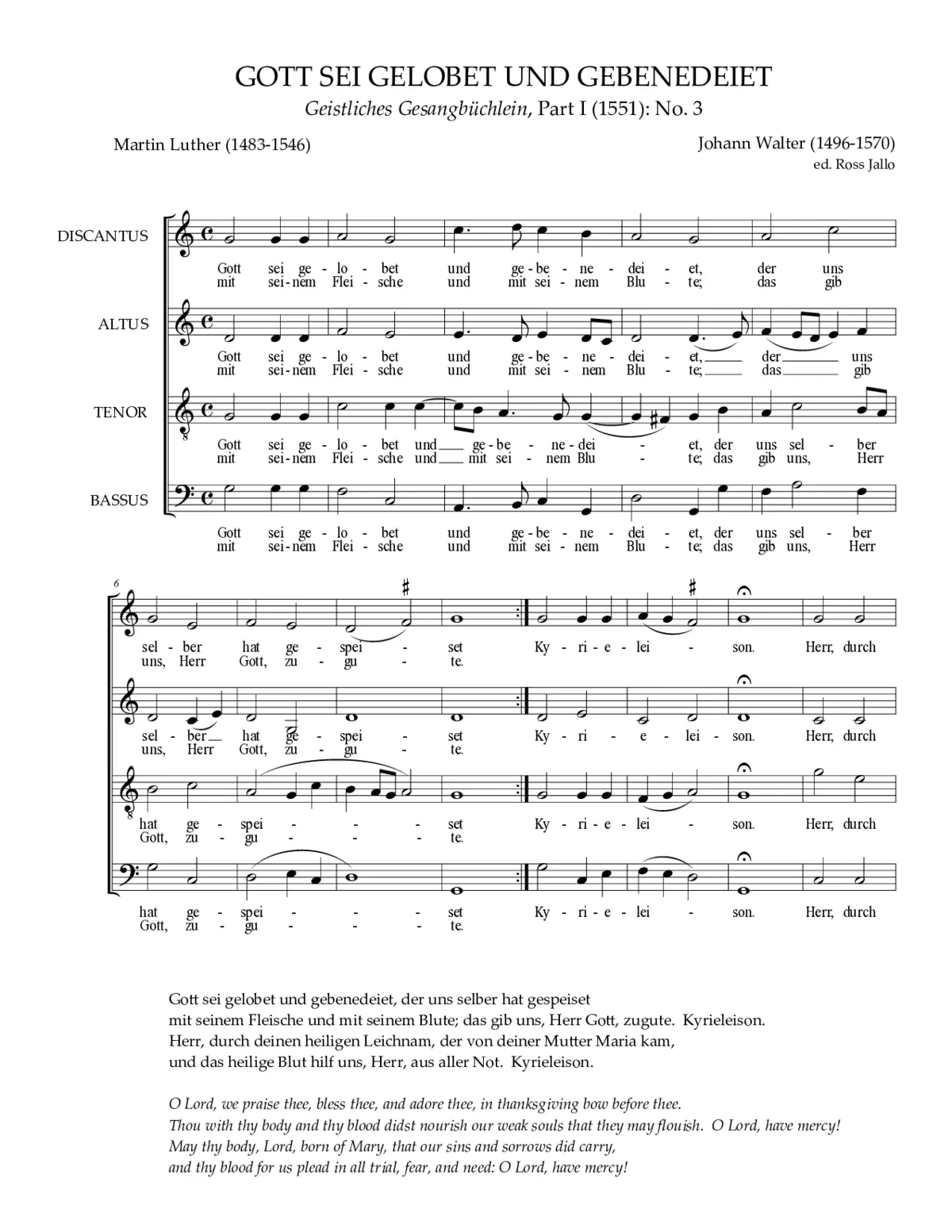 Gott sei gelobet und gebenedeiet - Page 1