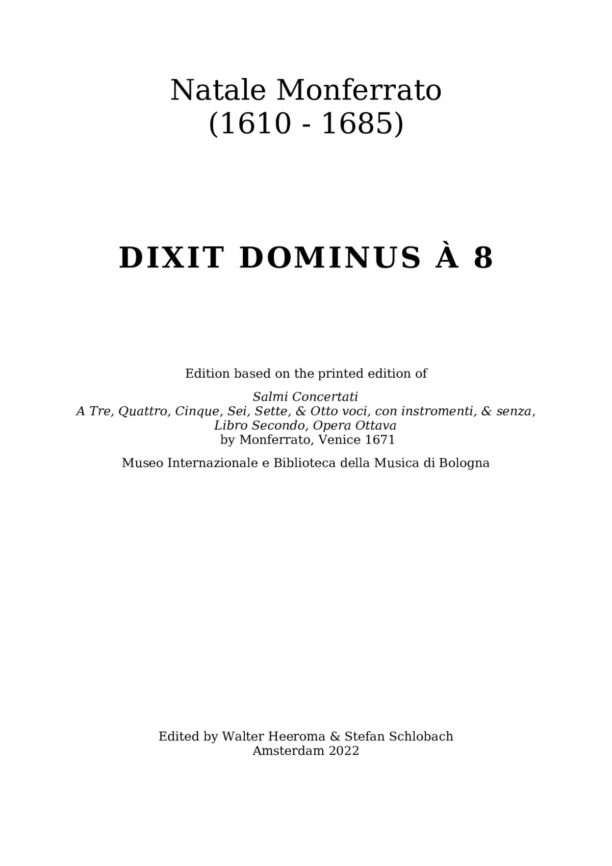 Dixit Dominus à 8 (op. 8) - Page 1