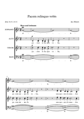 Pacem relinquo vobis